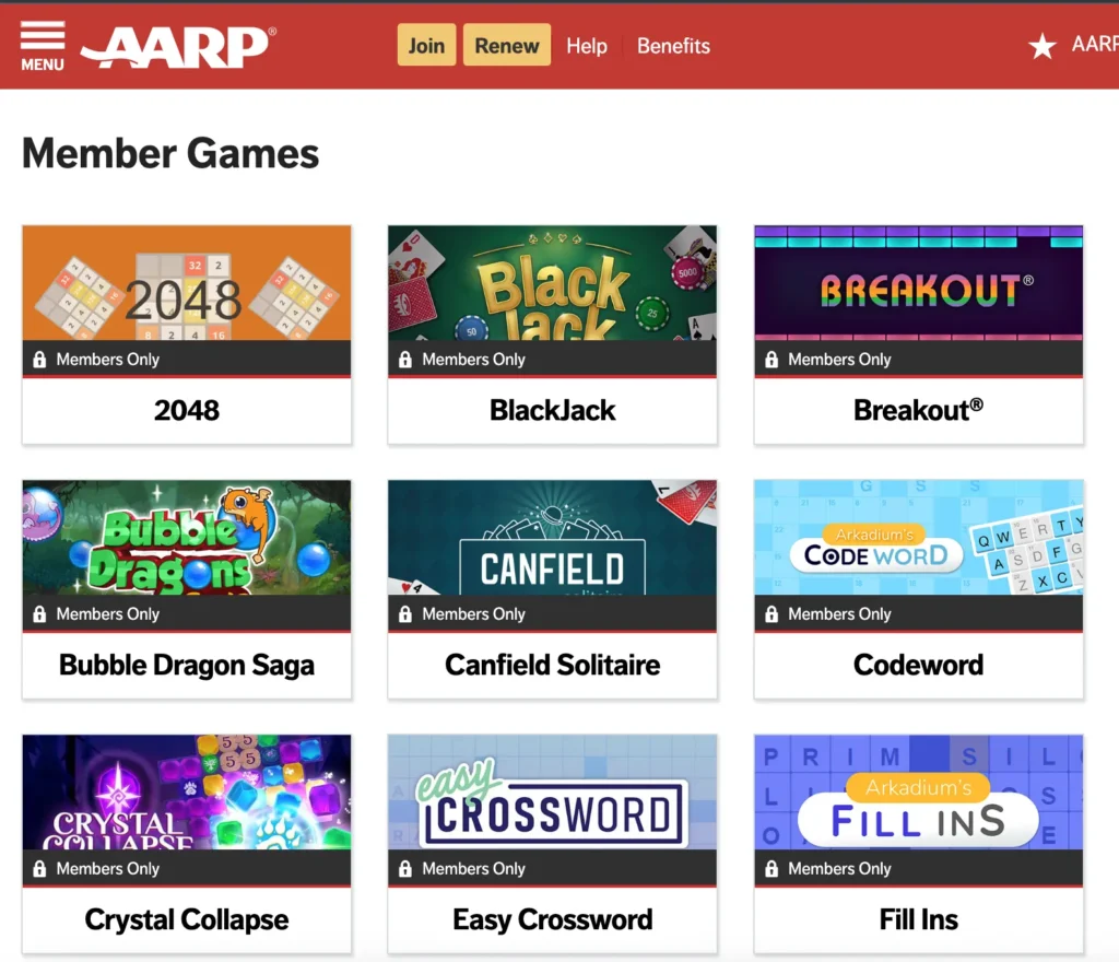 Best AARP Online Games